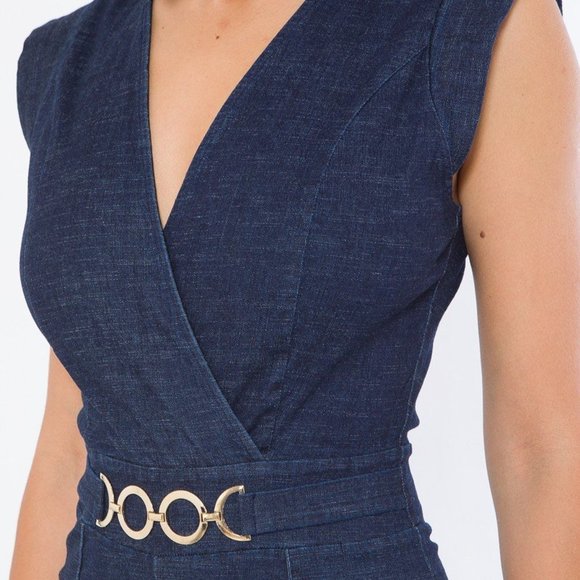 Demin Stretch Jumpsuit - Picture 2 of 3